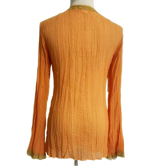 Cache Size Small  Top Blouse Long Sleeve Embroidered - Picture 3 of 4